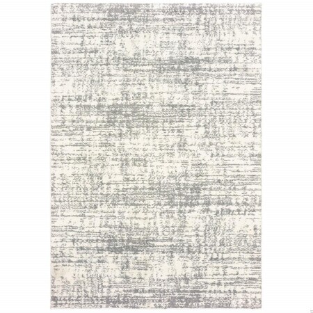 Homeroots 5 x 8 ft. Ivory & Gray Abstract Strokes Area Rug 388852